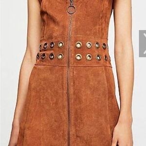 Free People Suede Dress with Grommets